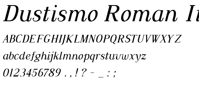 Dustismo Roman Italic font